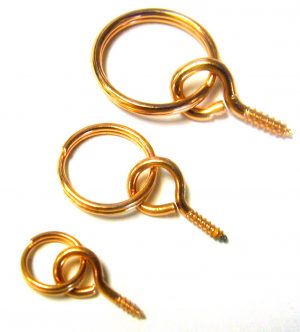 LARGE SCREW RINGS Nos.4 coppered